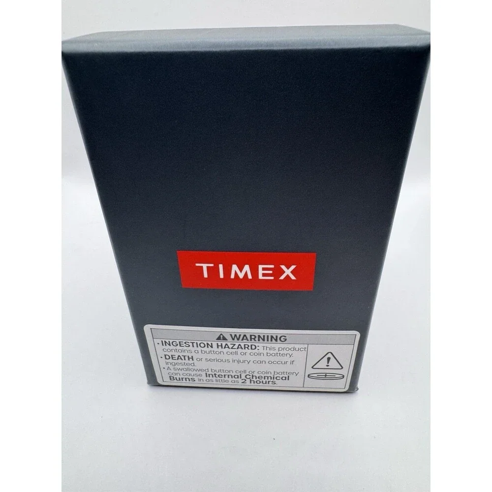 Mens Timex Easy Reader Indiglo Watch 35mm Silver Tone Stretch Day-Date New